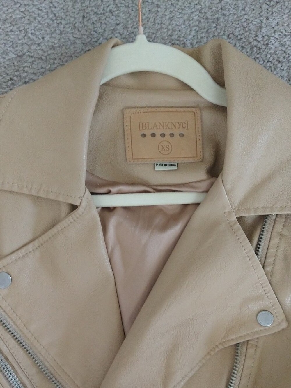 Blank NYC Beige & Metallic Rose Gold Nude Tan Leather Moto Jackets Bundle - Picture 5 of 7